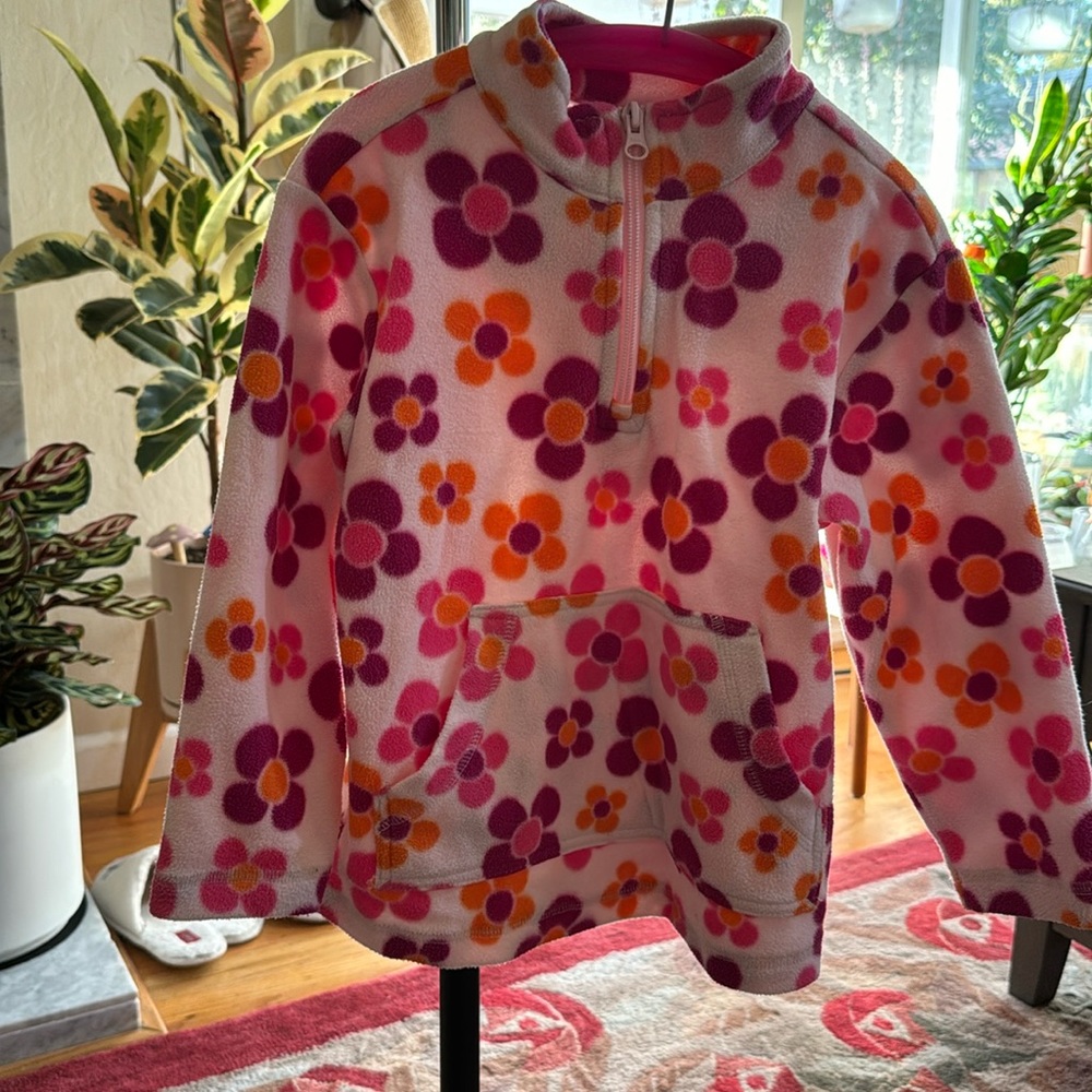Hannah Anderson Size 110 fleece hooded jacket & 1/2 zip jacket pink purple